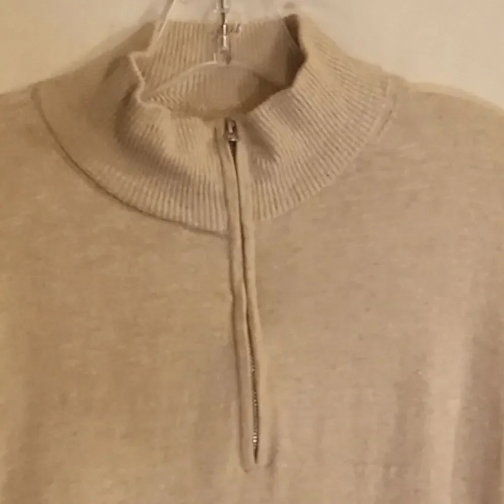 J. Crew Ragland 100% Cotton Oatmeal Quarter Zip Sweater M
